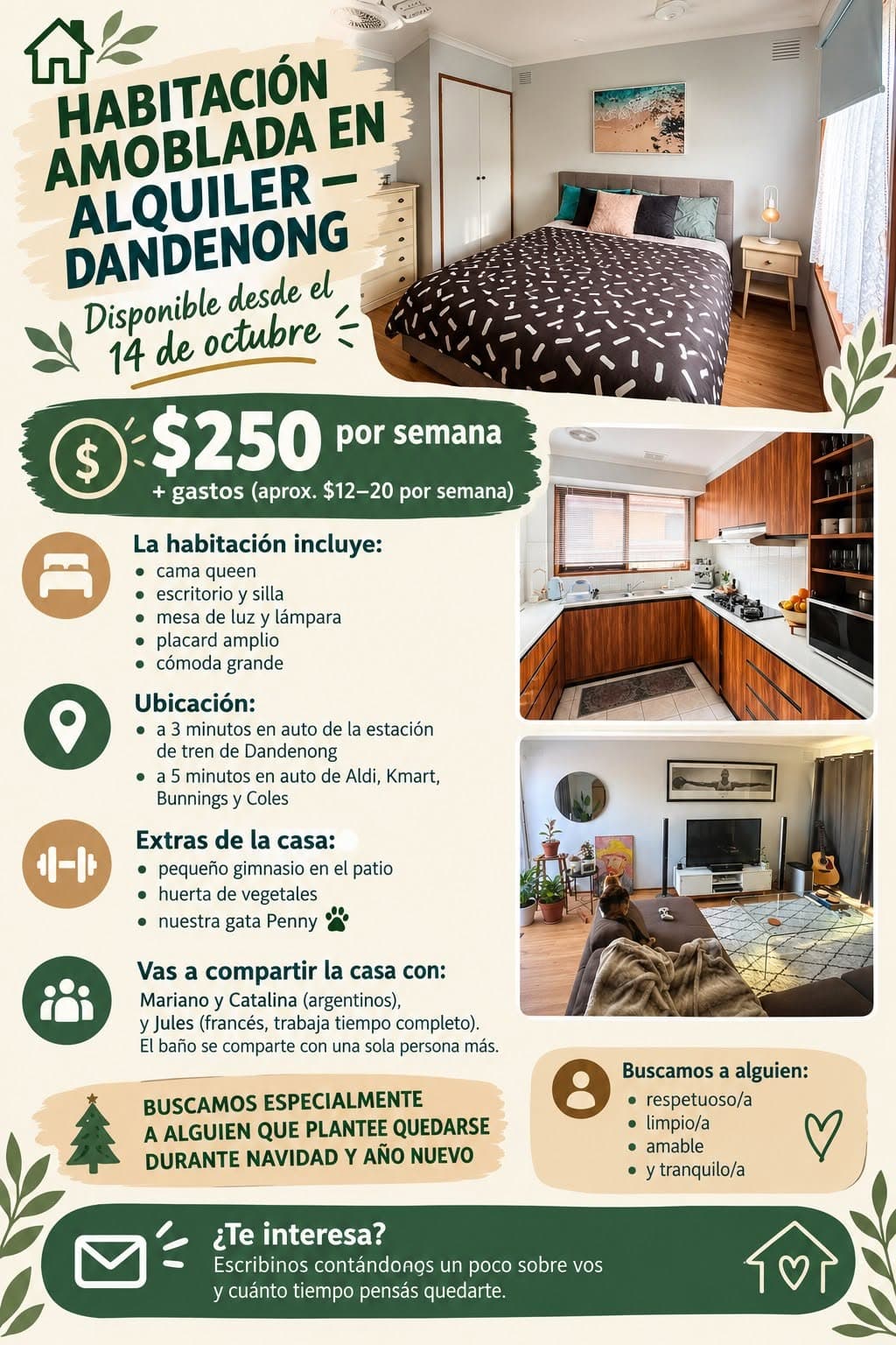 Furnished Room for Rent in Dandenong