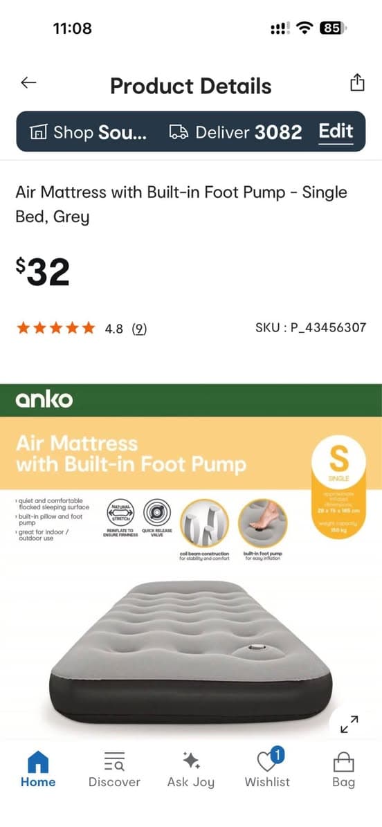 Kmart Single Air Mattress for Sale (2)