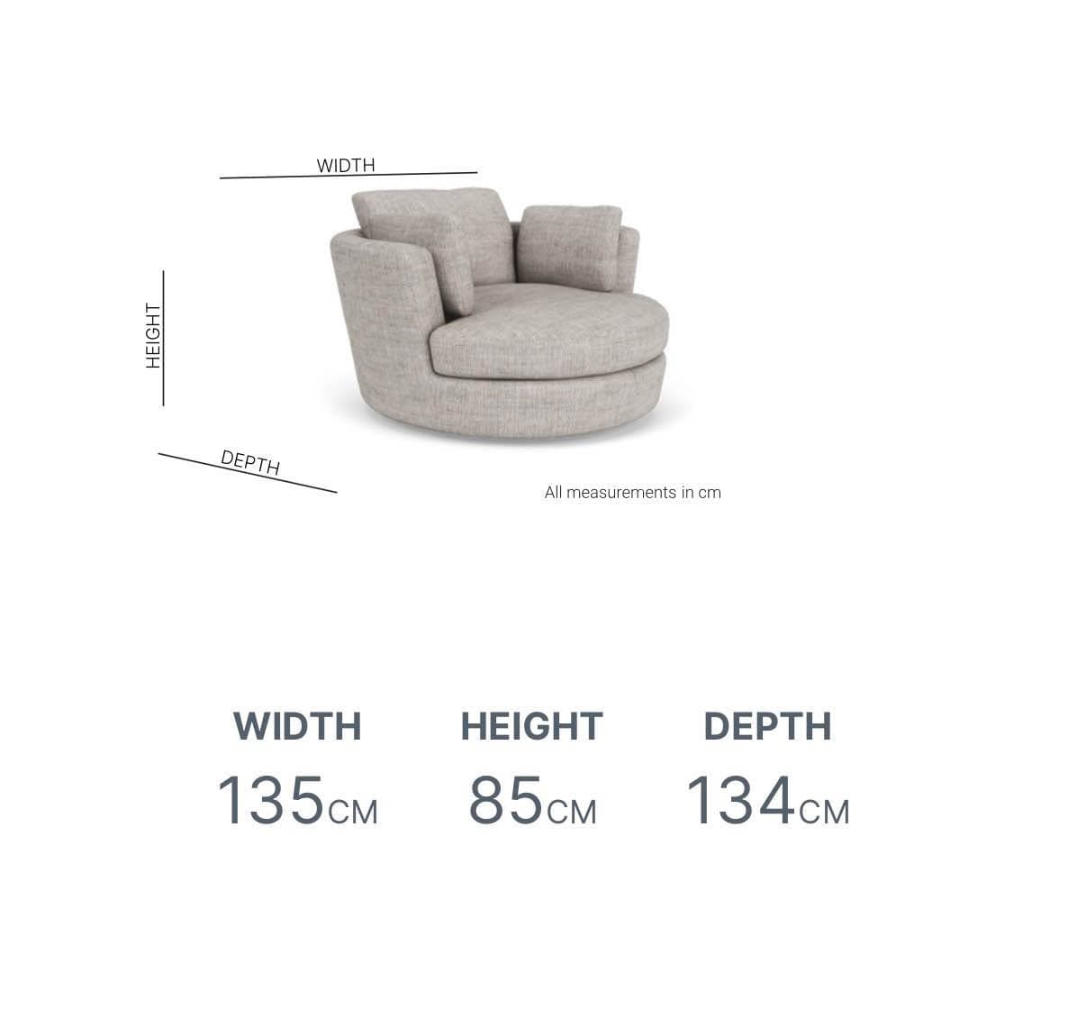 Beige Plush Snuggle Swivel Armchair for Sale (4)