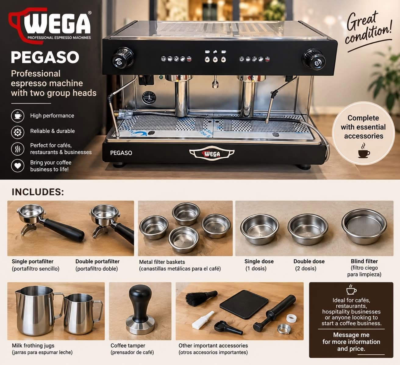Professional Wega Pegaso Espresso Machine for Sale