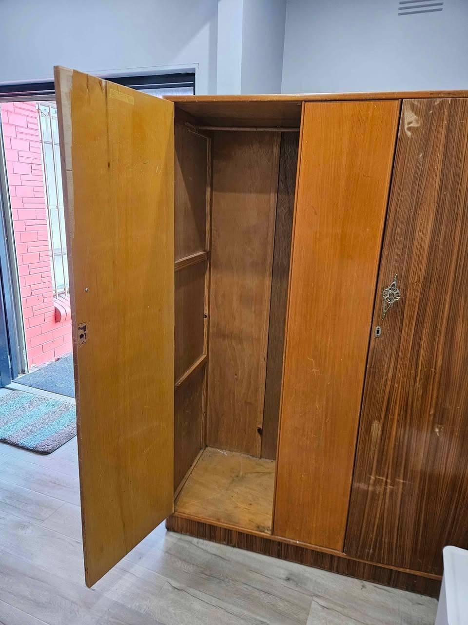 Free Old Wooden Wardrobe Available for Pick-Up (2)