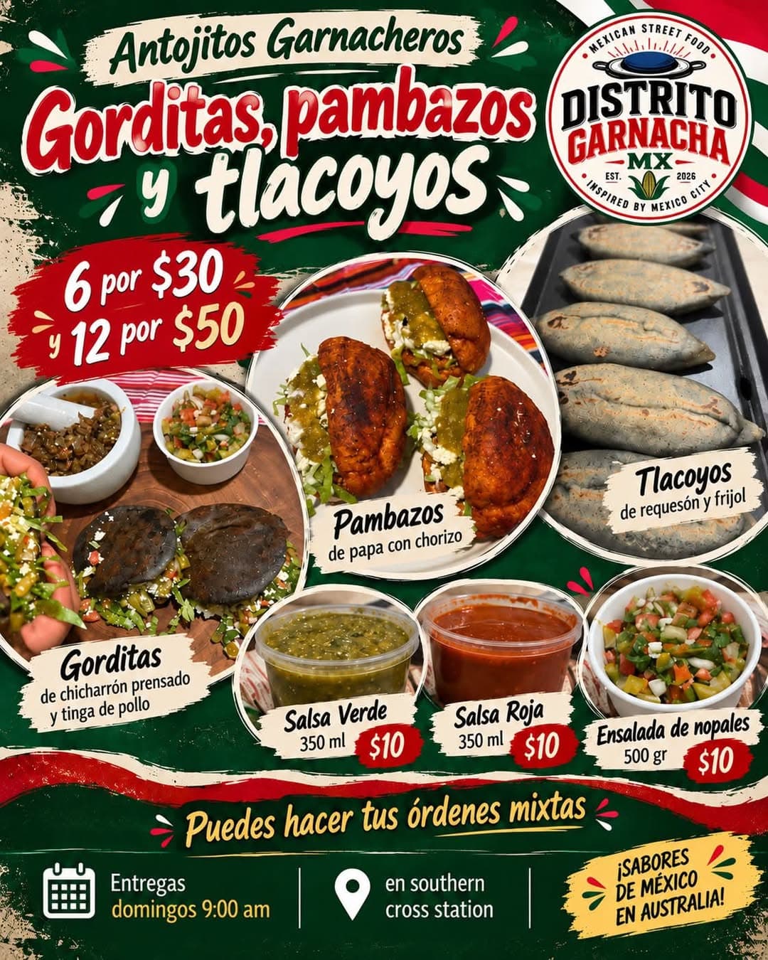 Mexican tlacoyos & nopal salad — Sunday pickup Southern Cross