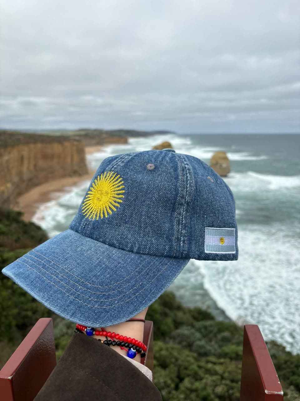 Caps with embroidered designs for sale, $35 each (2)