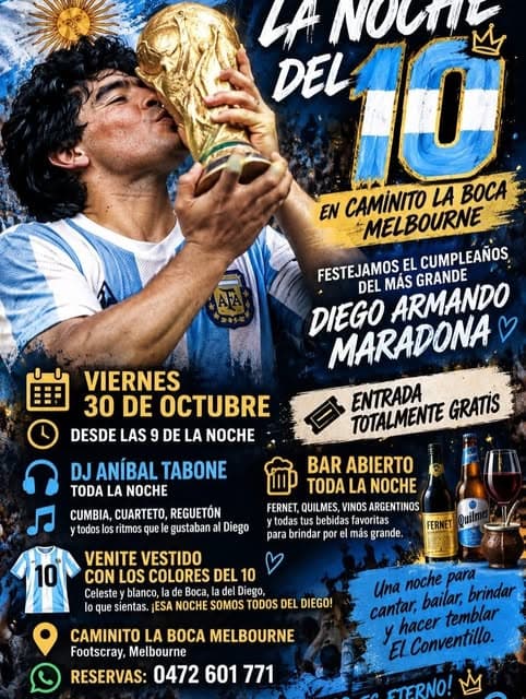 Foto de La Noche del 10 – Cumpleaños de Maradona